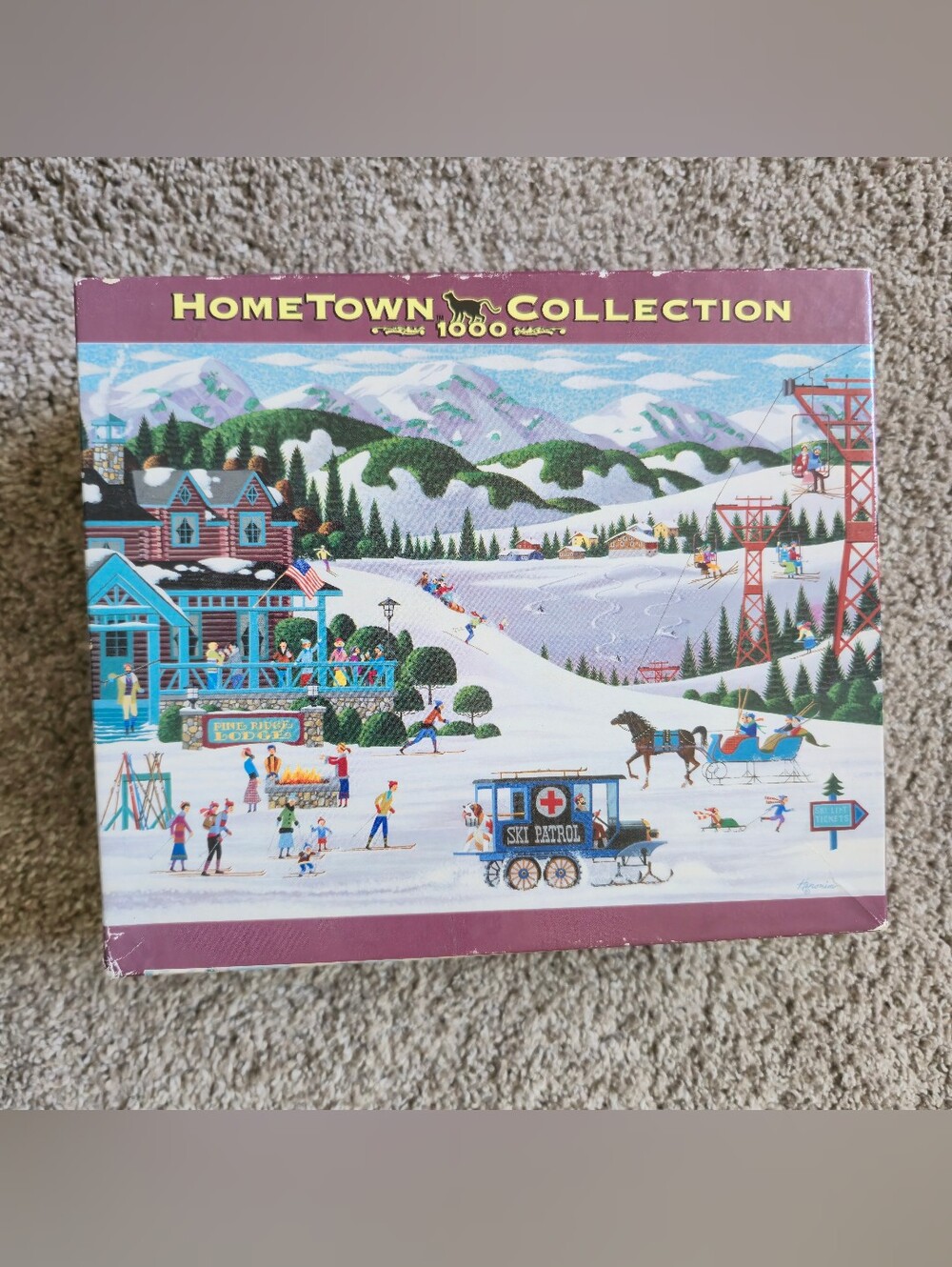 Hometown Collection 1000Pc Puzzle "Pine Ridge Lodge" artwork by artist Heronim